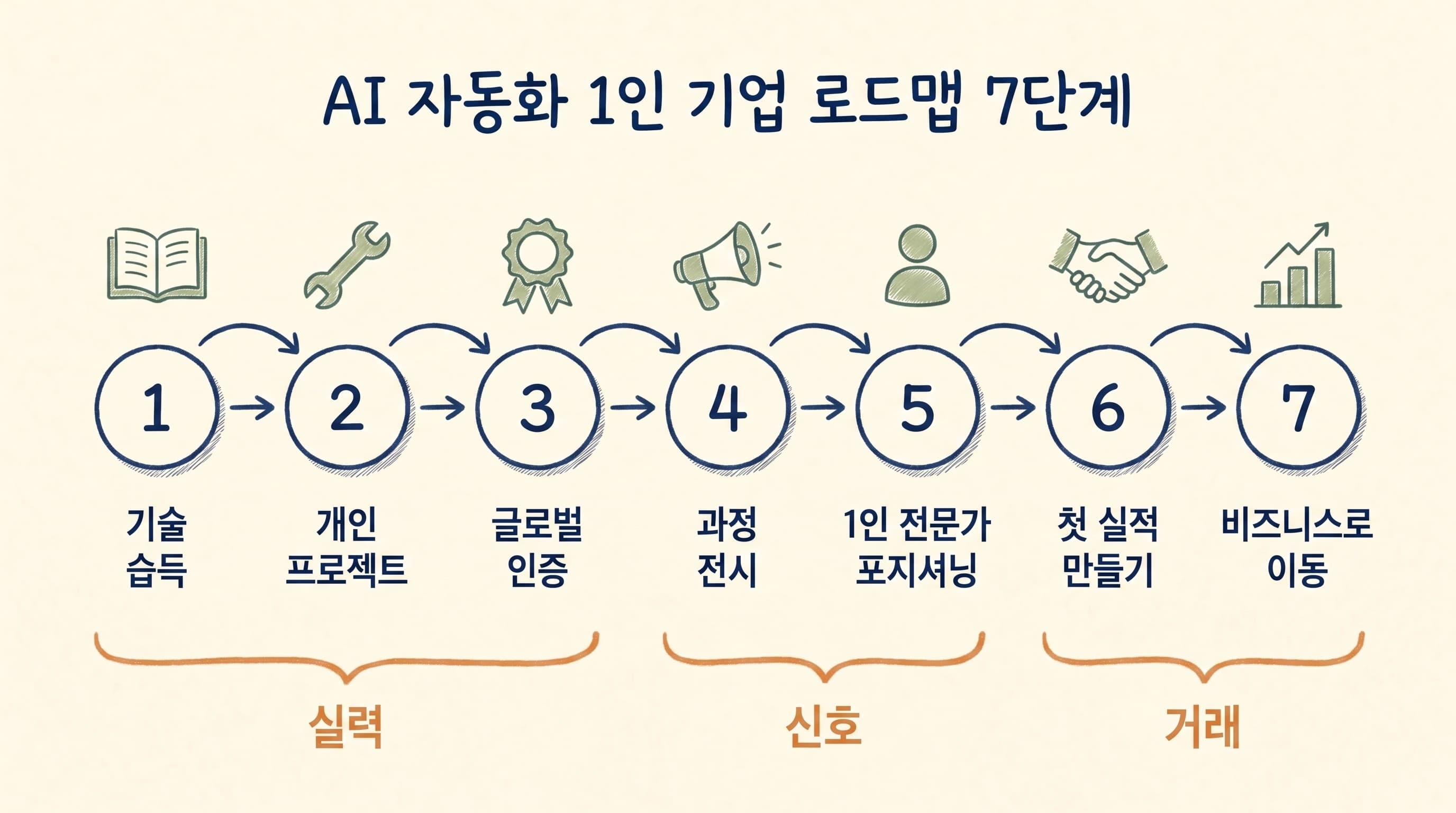 AI 자동화 1인 기업 7단계 로드맵